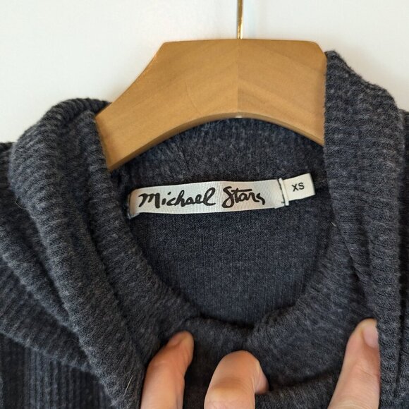 Michael Stars Mock Neck Sleeveless Ribbed Sweater Dress in Gray, Sz XS - Picture 2 of 6